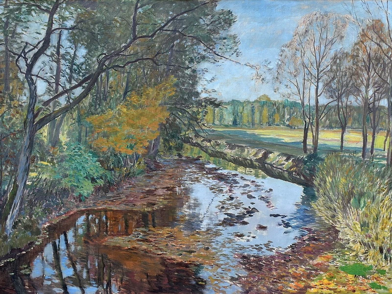 1872-Antonín Hudeček - Autunno sul torrente Bělá